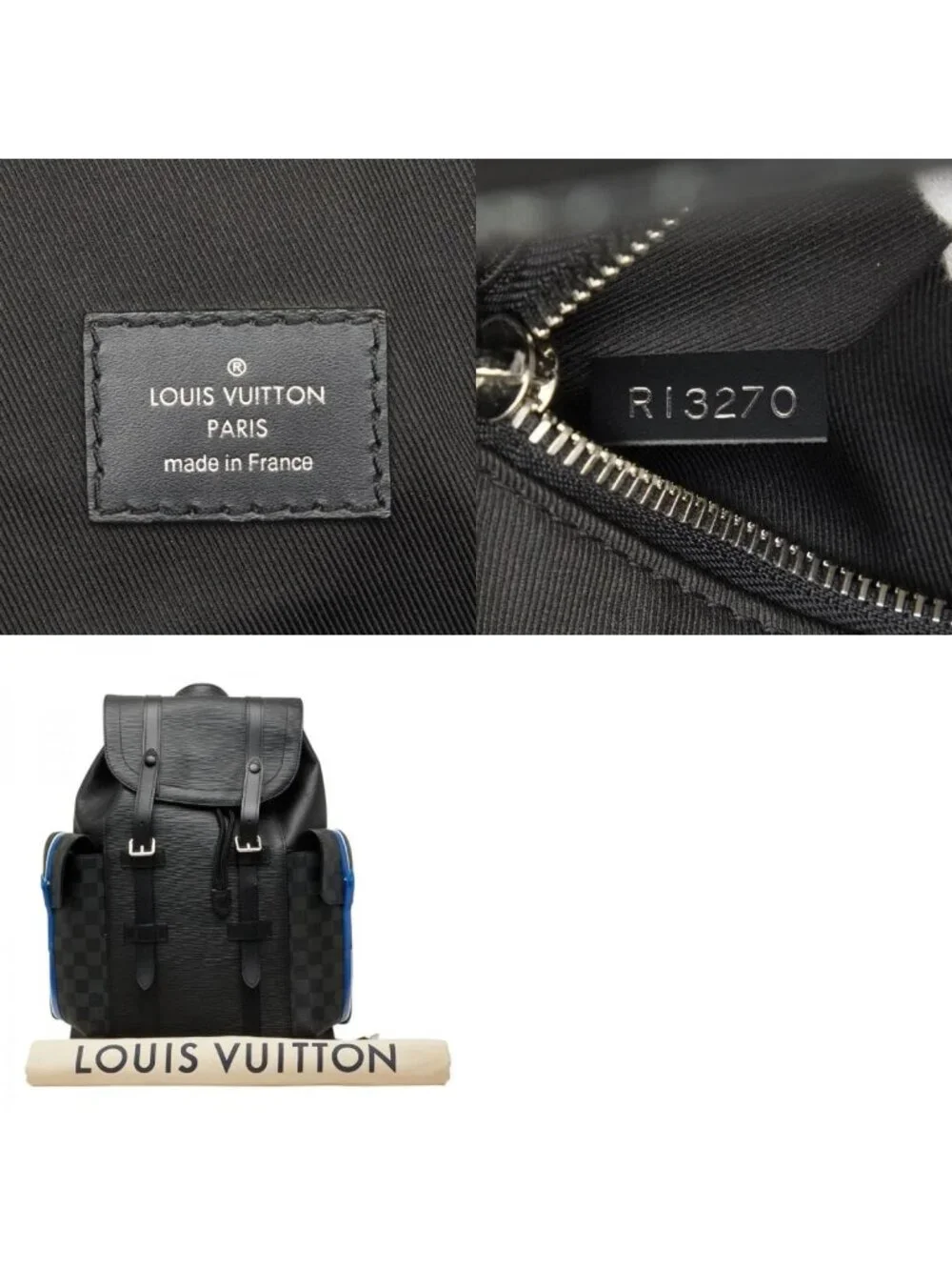 Louis Vuitton Epi Damier Graphite Christopher PM Backpack Black Blue Leather